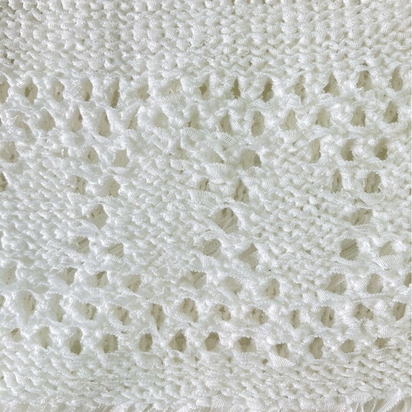 Michael Kors Bright White Crochet Fringe Open Front Cardigan (Size L) - Picture 6 of 14